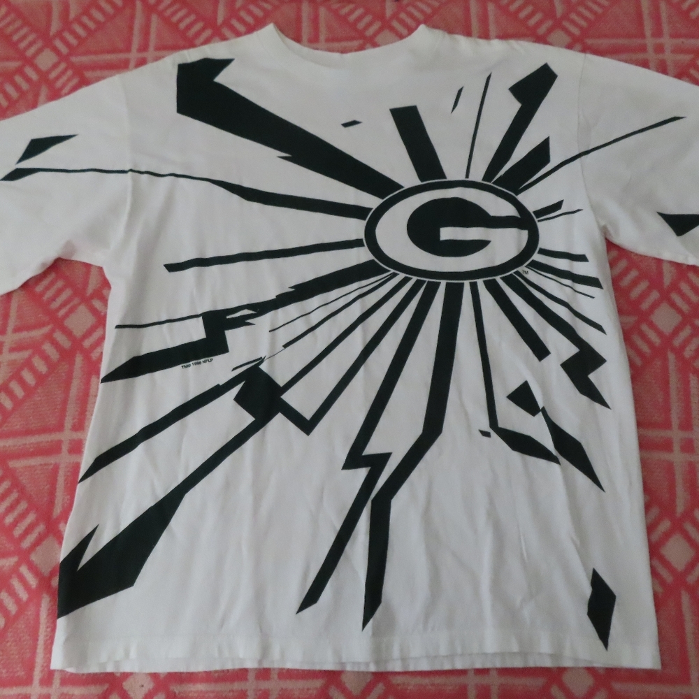 Vintage 1996 90s Green Bay Packers NFL Starter collision AOP T-Shirt L USA